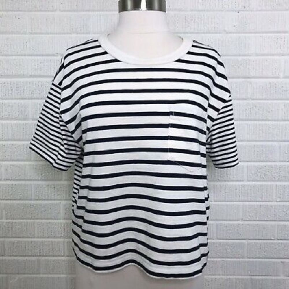 Madewell Easy Crop Tee in Mix Stripe